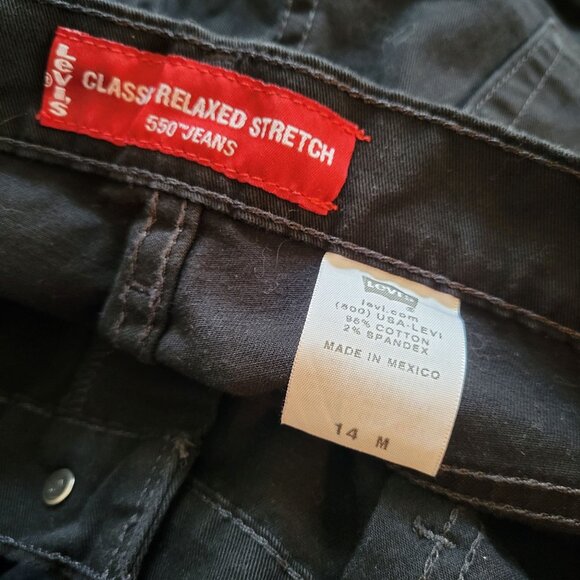 Levis 550 Mens Relaxed Stretch Classic Jeans Black Size 14M - Picture 6 of 6